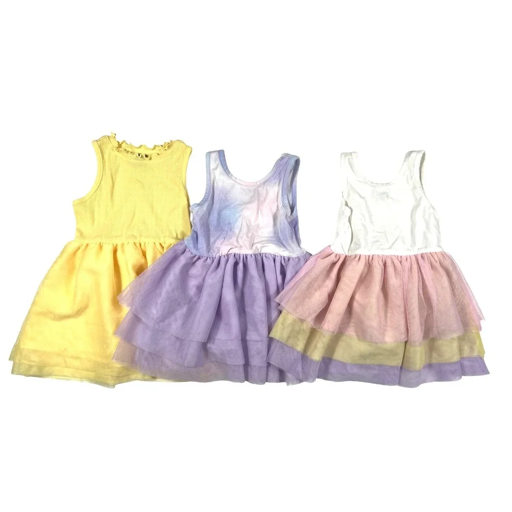 Old Navy Lot of 3 Toddler Girl Tutu Dresses 18-24m 2T Pastel‎ Cute Summer